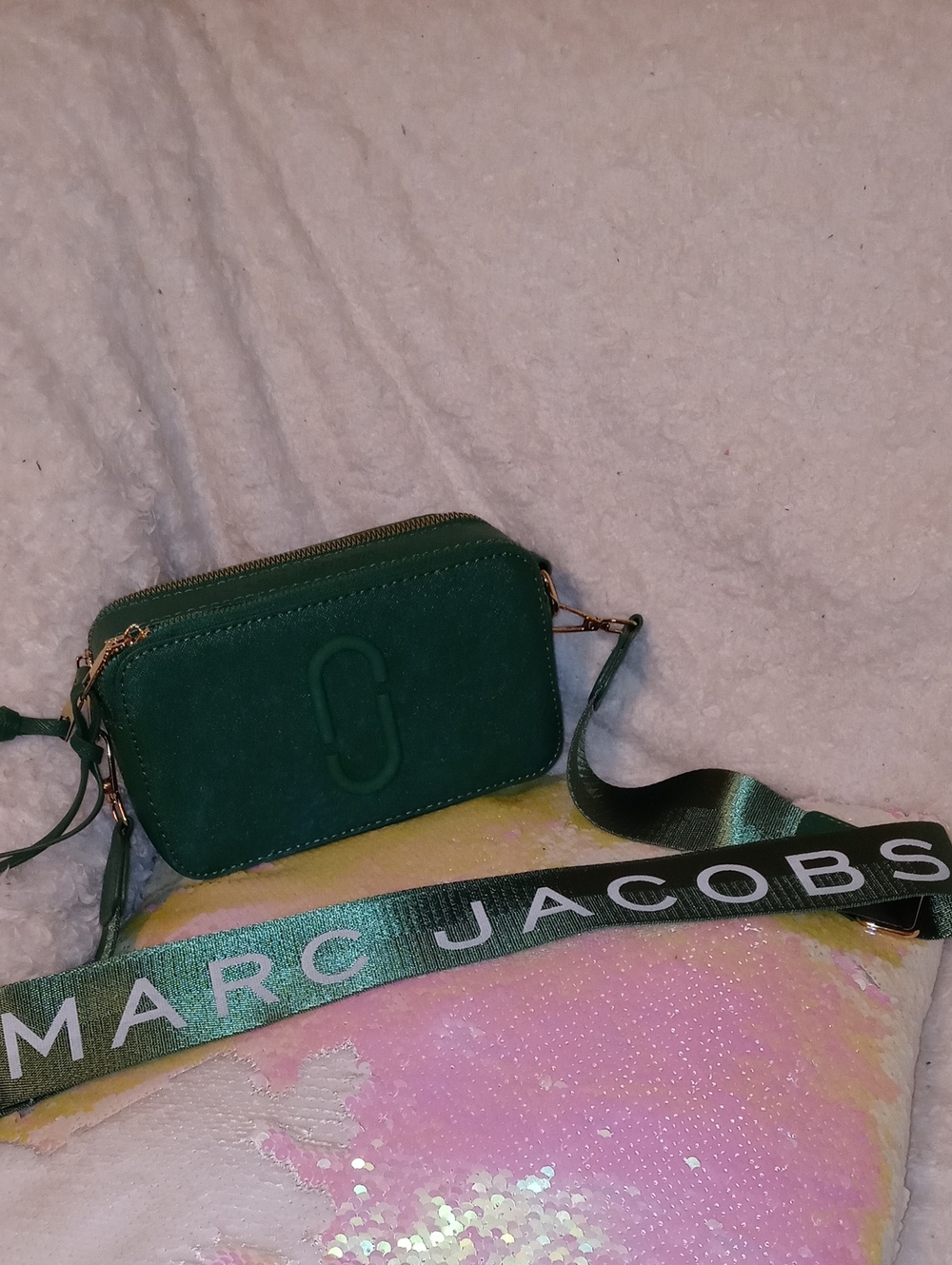 Marc Jacobs Kelly Green  Crossbody with Branded Strap